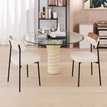 Conjunto 4 Cadeiras de Jantar Mynna Tecido Revest Sintético Est.Preta Conjunto 4 Cadeiras de Jantar Mynna Tecido Revest Sintético Est.Preta