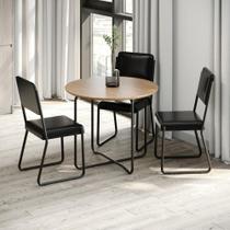 Conjunto 4 Cadeiras de Jantar Next Tecido Corriente Est.Preta