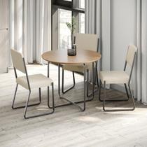 Conjunto 4 Cadeiras de Jantar Next Tecido Corriente Est.Preta