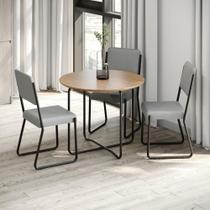 Conjunto 4 Cadeiras de Jantar Next Tecido Corriente Est.Preta