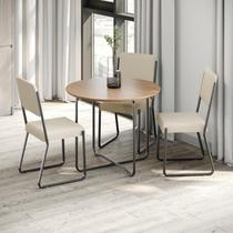 Conjunto 4 Cadeiras de Jantar Next Tecido Corriente Est.Preta