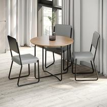 Conjunto 4 Cadeiras de Jantar Next Tecido Mesclado Est.Preta