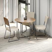 Conjunto 4 Cadeiras de Jantar Next Tecido Mesclado Est.Preta