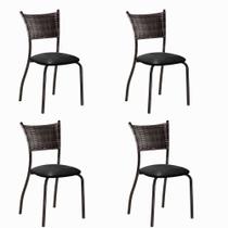Conjunto 4 Cadeiras de Jantar Pés Café MD05 Mais Decor