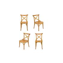 Conjunto 4 Cadeiras de Madeira Maciça Tauarí X Texas Nozes