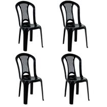 Conjunto 4 Cadeiras de Plástico Polipropileno Bistrô para Bar Atlântida - Tramontina