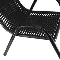 Conjunto 4 Cadeiras e Mesa de centro Canadá para Área, Edícula, Fibra cor Preto - PANERO 10