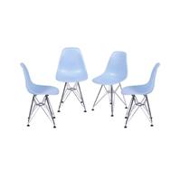 Conjunto 4 Cadeiras Eames Dkr Base Cromada Conjunto 4 Cadeiras Eames Dkr Base Cromada