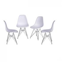 Conjunto 4 Cadeiras Eames Dkr Base Cromada Or Design