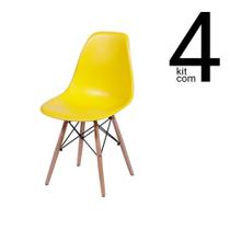 Conjunto 4 Cadeiras Eames DSW - Amarelo