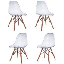 Conjunto 4 Cadeiras Eames Trasparente incolor- PC
