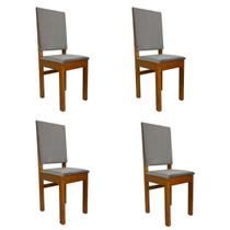 Conjunto 4 Cadeiras Encosto Estofado Canela Joli Creme Zamarchi