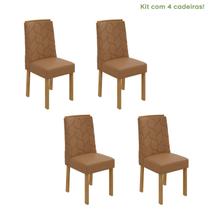 Conjunto 4 Cadeiras Estofadas Astrid Móveis Lopas
