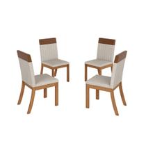 Conjunto 4 Cadeiras Estofadas Em MDF Isa Plus Henn