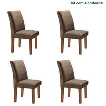 Conjunto 4 Cadeiras Estofadas Espanha Chocolate/Marrom - Cel Móveis