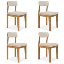 Conjunto 4 Cadeiras Estofadas Utah Cinamomo/bouclé Off - M.a