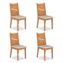 Conjunto 4 Cadeiras Havana Cinamomo/suede Bege - Móveis Arapongas
