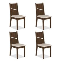 Conjunto 4 Cadeiras Havana Imbuia/suede Bege - Móveis Arapongas