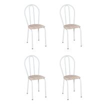 Conjunto 4 Cadeiras Hécate Branco e Rattan