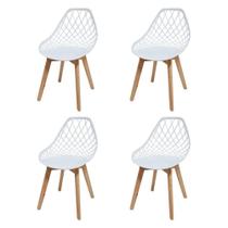 Conjunto 4 Cadeiras Kaila Pp Branco Wood