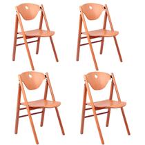 Conjunto 4 Cadeiras Madeira Tauari Verniz PU e Encosto Polipropileno Flare - Tramontina