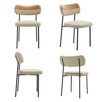 Conjunto 4 Cadeiras Mila Jantar Gourmet Linho Gengibre/whisky Aço Carbono - Mobili