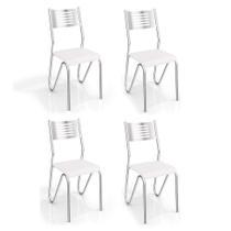 Conjunto 4 Cadeiras Nápolis Cromada Branco
