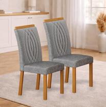 Conjunto 4 Cadeiras Para Sala de Jantar Doha - Leifer Tecido:Jolie Camurça Conjunto 4 Cadeiras Para Sala de Jantar Doha - Leifer Tecido:Jolie Camurça
