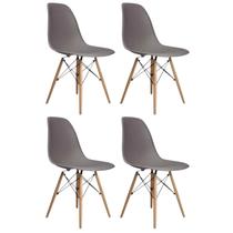 Conjunto 4 Cadeiras para Sala de Jantar Eames Eiffel Dkr Cinza Conjunto 4 Cadeiras para Sala de Jantar Eames Eiffel Dkr Cinza