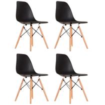 Conjunto 4 Cadeiras para Sala de Jantar Eames Eiffel Dkr Preto Conjunto 4 Cadeiras para Sala de Jantar Eames Eiffel Dkr Preto