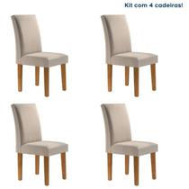 Conjunto 4 Cadeiras para Sala de Jantar Espanha Bege/Ypê Conjunto 4 Cadeiras para Sala de Jantar Espanha Bege/Ypê