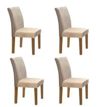 Conjunto 4 Cadeiras para Sala de Jantar Espanha Bege/Ypê