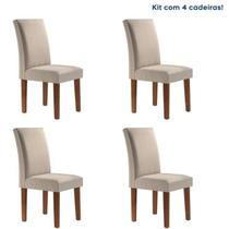Conjunto 4 Cadeiras para Sala de Jantar Estrutura MDF Chocolate Cinza Espanha