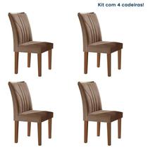 Conjunto 4 Cadeiras para Sala de Jantar Laguna Chocolate - Cel Móveis
