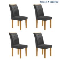 Conjunto 4 Cadeiras para Sala de Jantar Laguna Espresso Móveis Cinamomo/Off White/Cinza