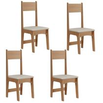 Conjunto 4 Cadeiras para Sala de Jantar Savana Marrom/Mel