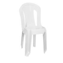 Conjunto 4 Cadeiras Plasticas Bistro Branco Sem Braço Duo - Duoplast