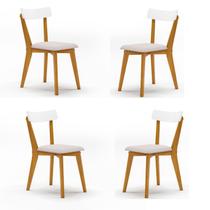 Conjunto 4 Cadeiras Rafa Yescasa Nozes/Branco