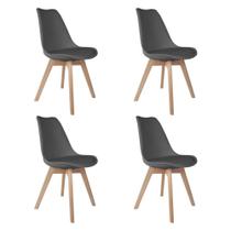 Conjunto 4 Cadeiras Saarinen Pp Cinza Wood
