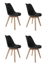 Conjunto 4 Cadeiras Saarinen Preto Wood