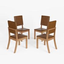 Conjunto 4 Cadeiras Sala Jantar Milla Nature/Corano Caramelo