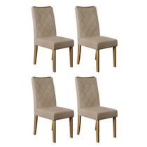 Conjunto 4 Cadeiras Sara Carvalho Europeu/Linho Árido - PR Móveis