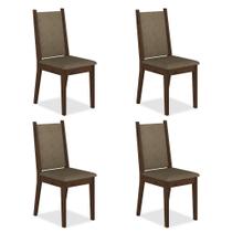Conjunto 4 Cadeiras Seul Imbuia/suede Capuccino - Móveis Arapongas - MOVEIS ARAPONGAS