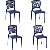 Conjunto 4 cadeiras Tramontina Joana em Polipropileno e Fibra de Vidro Azul Yale 92058170 Conjunto 4 cadeiras Tramontina Joana em Polipropileno e Fibra de Vidro Azul Yale 92058170