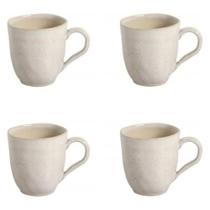 Conjunto 4 Canecas 273ml Cerâmica Porto Brasil Xícaras Resistentes Off White Conjunto 4 Canecas 273ml Cerâmica Porto Brasil Xícaras Resistentes Off White