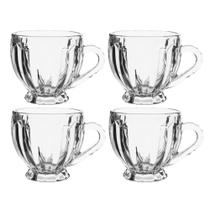 Conjunto 4 Canecas Café Chá Siria Vidro Class Home 200ml Conjunto 4 Canecas Café Chá Siria Vidro Class Home 200ml