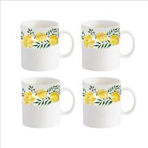 Conjunto 4 Canecas Chá Cerâmica Alice 318Ml Amarelo Conjunto 4 Canecas Chá Cerâmica Alice 318Ml Amarelo