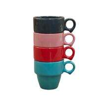 Conjunto 4 canecas coloridas 90ml casual home Conjunto 4 canecas coloridas 90ml casual home