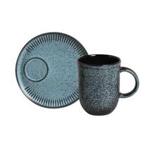 Conjunto 4 Canecas Coup Grandes 330ml Com Pires Cerâmica Porto Brasil - Conjunto 4 Canecas Coup Grandes 330ml Com Pires Cerâmica Porto Brasil -