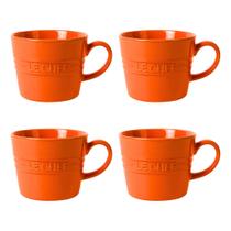Conjunto 4 Canecas De Cerâmica Le Chef Para Chá Café 300ml Conjunto 4 Canecas De Cerâmica Le Chef Para Chá Café 300ml